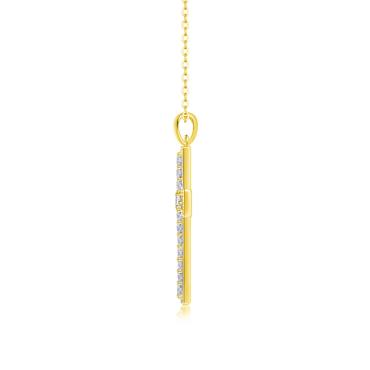 Moissanite Necklace Pendant Set - S925 Silver with Platinum Plated Gold in 3 Colors