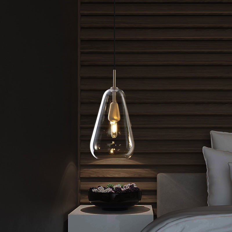 Copper Glass Pendant Light - Single Head Ceiling Fixture
