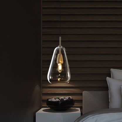 Copper Glass Pendant Light - Single Head Ceiling Fixture