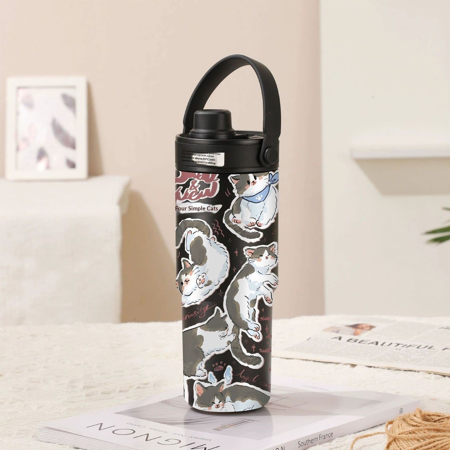Insulated Straw Tumbler with Ceramic or Stainless Steel Liner - 725ml