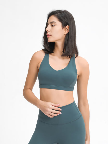 Women's Sports Bra - U-Shaped Wireless with Sponge Pad