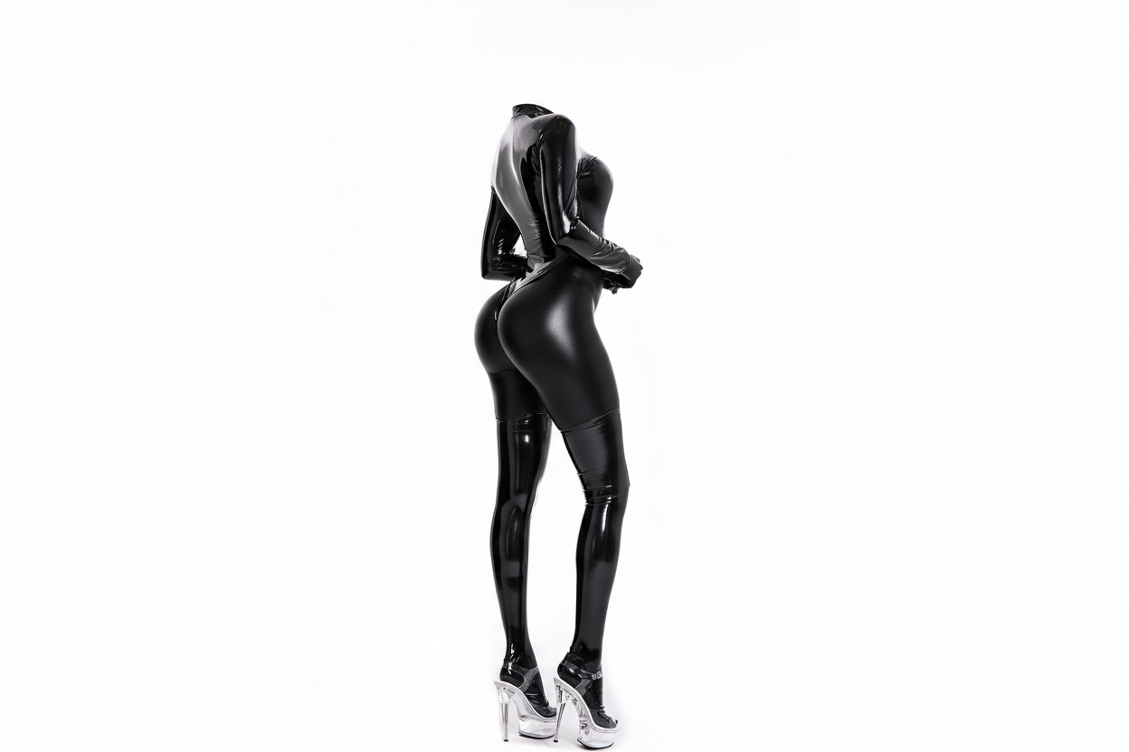 Women's Faux Leather Bodysuit - Stretch Lycra Performance Wear