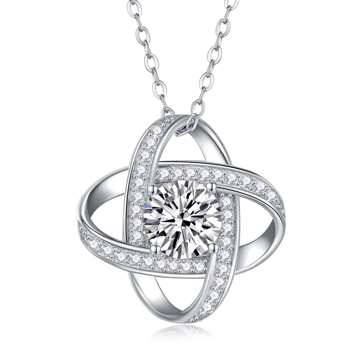 1 Carat Moissanite Pendant Necklace - S925 Silver Platinum Plated Light Luxury Jewelry