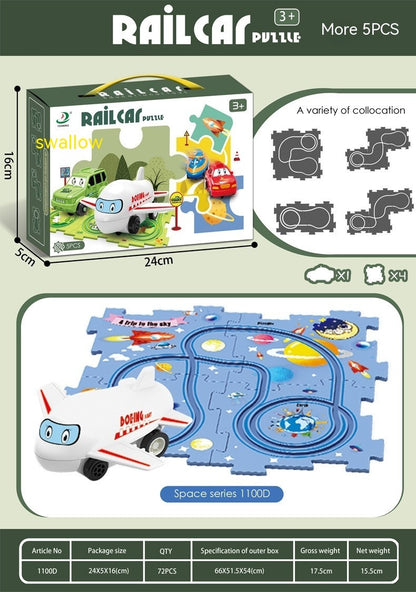 DIY Electric Track Puzzle - Automatic Rail Car Building Set for Kids Educational Play
