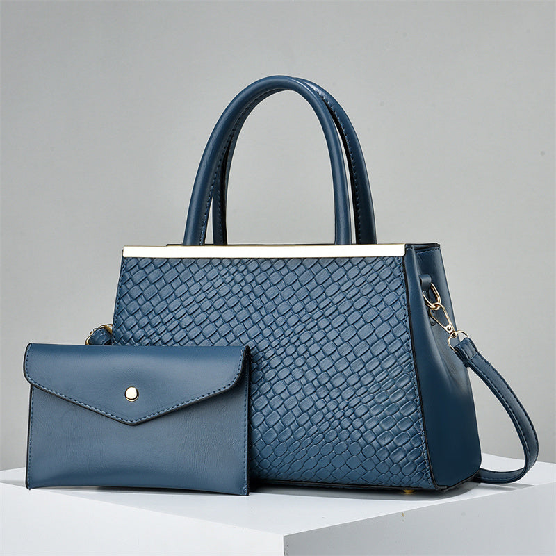 2-in-1 Structured Tote Handbag with Shoulder Strap - Women's Fashion PU Leather Bag