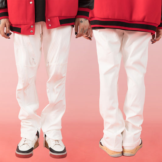Men's Cotton Zipper Pants - Loose Straight Fit Hip Hop Style Trousers