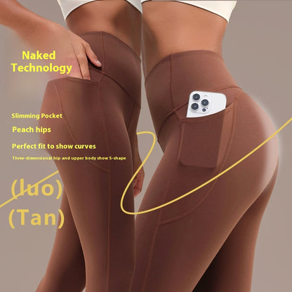 High-Waist Cropped Yoga Pants - Women's Nylon Athletic Capri Leggings