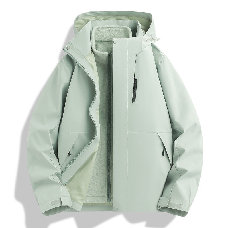Three-in-One Fleece-Lined Thick Coat for Couples