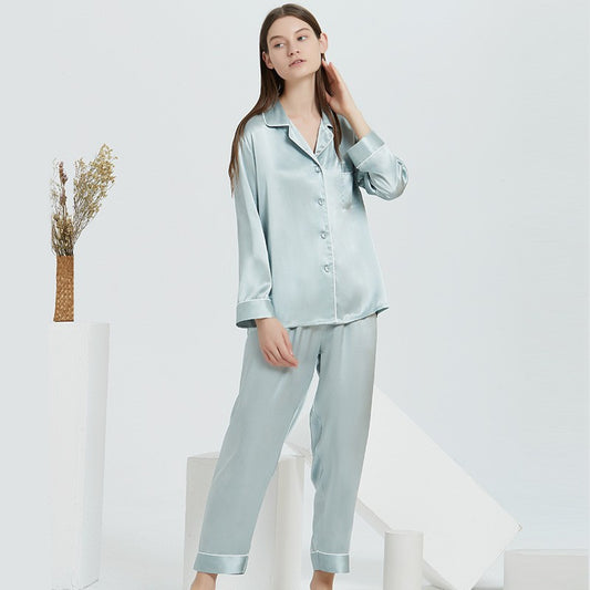 100% Mulberry Silk Couple's Pajama Set - Long Sleeve