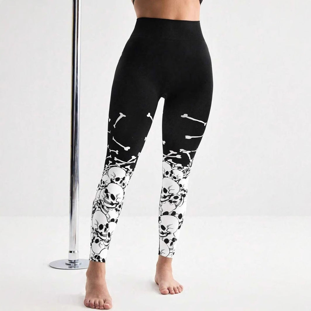 High-Waist Shaping Yoga Pants - Printed Casual Leggings