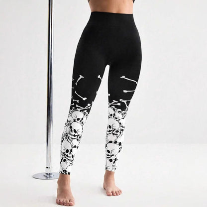 High-Waist Shaping Yoga Pants - Printed Casual Leggings