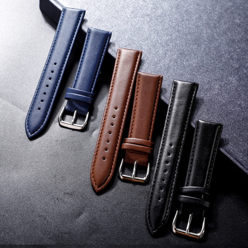 Premium Italian Leather Watch Strap with Quick Release - Bamboo Pattern