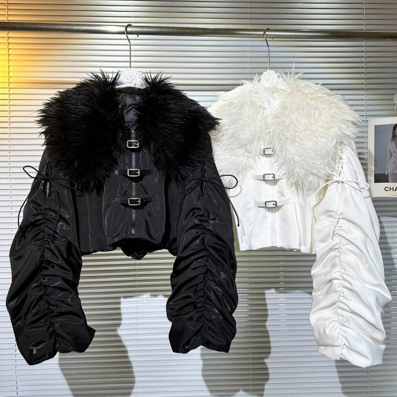 Luxe Fur Collar Quilted Down Jacket - Statement Winter Coat