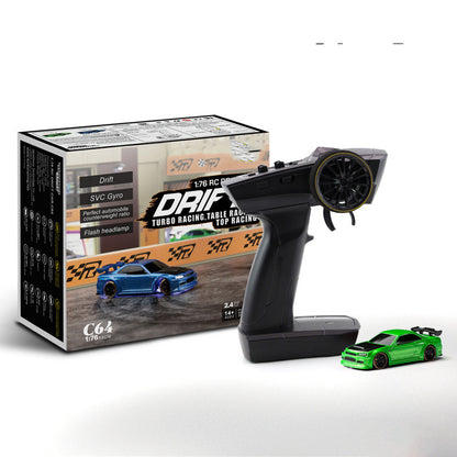 Turbo Racing 1:76 C64 Drift RC Car with Gyro - Full Proportional Remote Control RTR Kit
