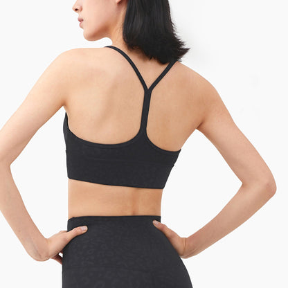 Y-Shaped Sports Bra - Wireless Gathered Support for Yoga and Fitness