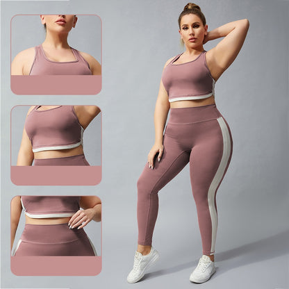 Women's Racerback Yoga Set - Quick Dry Nylon Fitness Tank Top and Pants