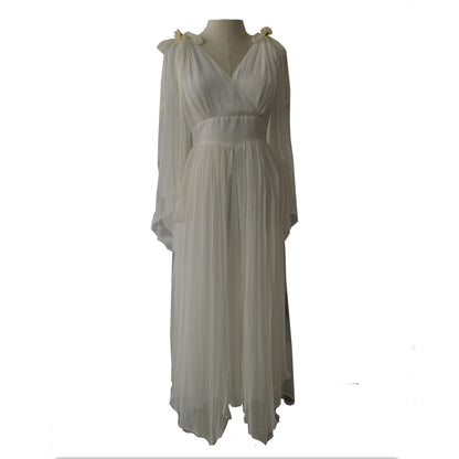 Vintage Silk Dress - Greek Oil Painting Print