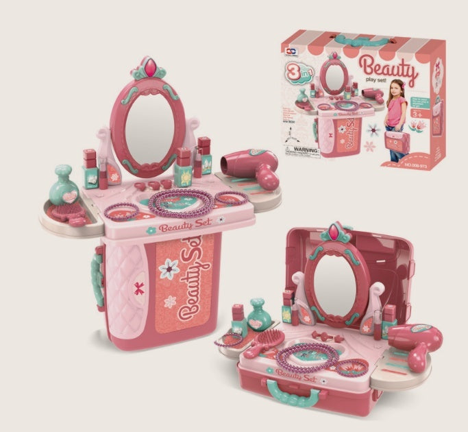 Kids Role Play Toy Set with Handbag – Kitchen, Tools, Makeup & More