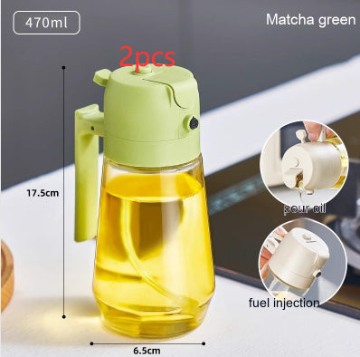 Olive Oil Sprayer Dispenser - 470ml Glass 2-in-1 Spray & Pour Bottle