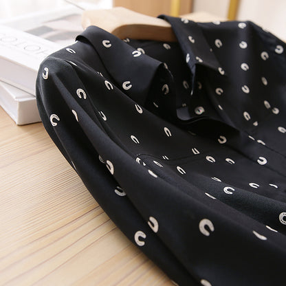 Stretch Silk Blouse - Horseshoe Floral Print