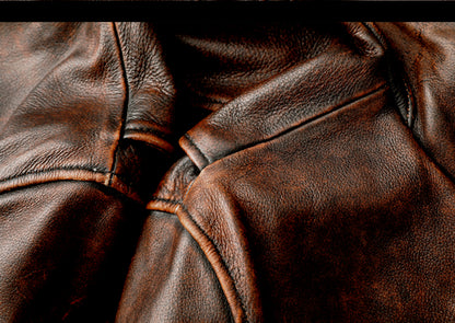Men's Distressed Motorcycle Jacket - Stone Washed Short Coat