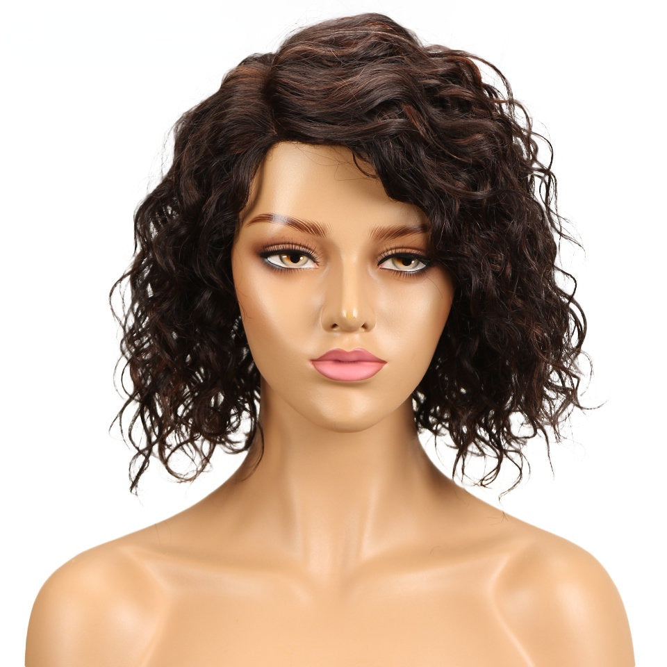 Women's Human Hair Lace Curly Wig - Natural Looking Headpiece