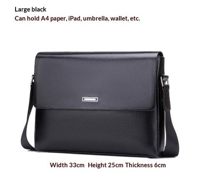 Large-Capacity PU Leather Crossbody Bag - Business & Casual Style