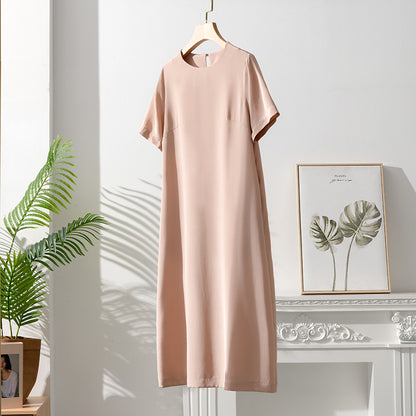 Silk Dress with Creative Print Design - A-line Style