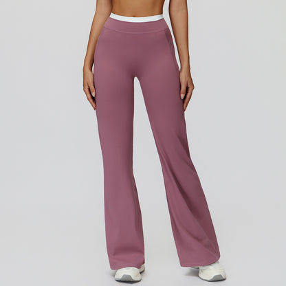 Women's High-Waist Athletic Pants - Moisture-Wicking Nylon Activewear