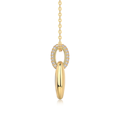 Moissanite Cloud Pendant Necklace - S925 Silver Gold-Plated with GRA Certificate