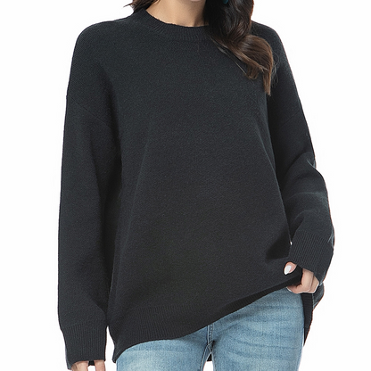 Women's Cozy Knit Pullover Sweater - Soft Ribbed Long Sleeve Top