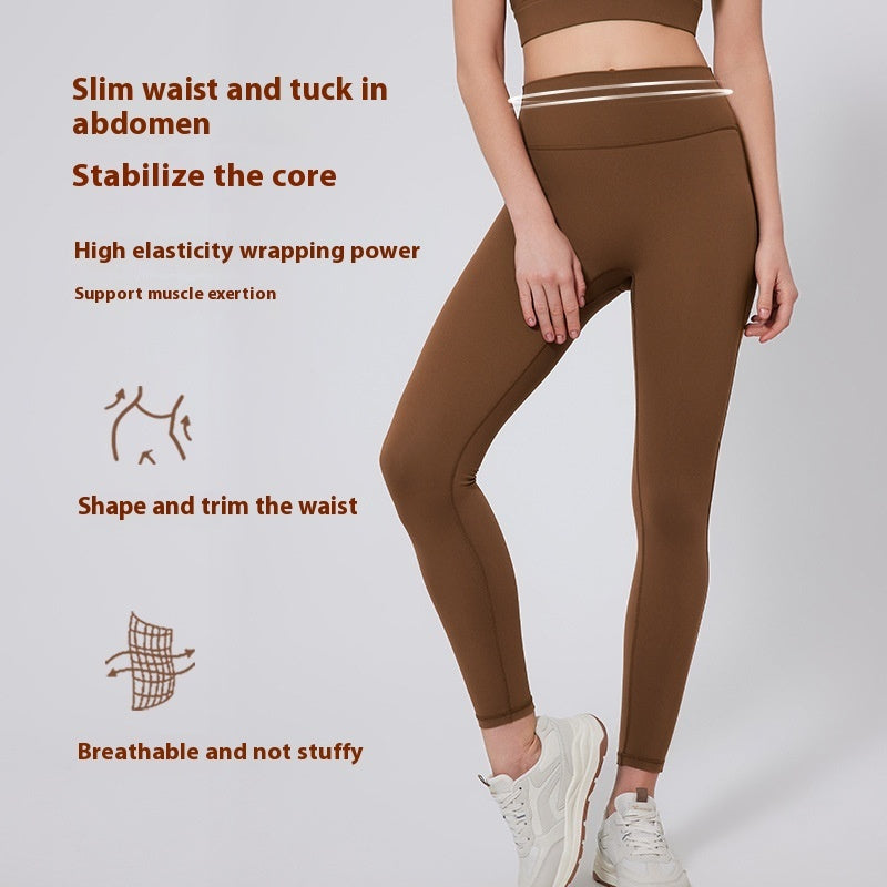 Women's High-Waist Nylon Yoga Pants - Sports Tights