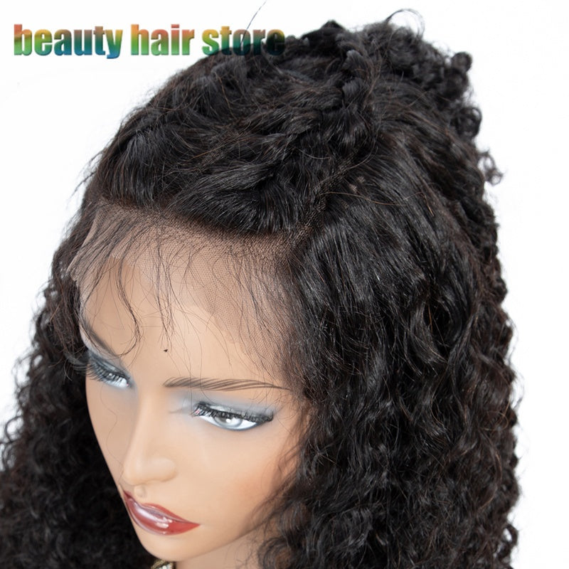 Brazilian Kinky Curly Lace Front Human Hair Wig - 9A Grade Natural Color