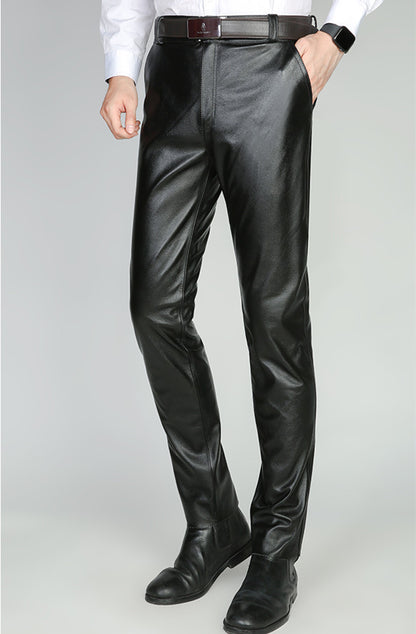 Premium Genuine Leather Motorcycle Pants - Men's Slim Fit Riding Trousers