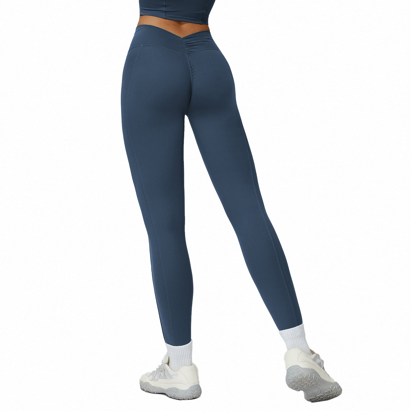 Brushed High-Waist Yoga Pants - Tight Sports Leggings