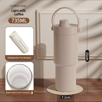 Insulated Straw Tumbler with Ceramic or Stainless Steel Liner - 725ml