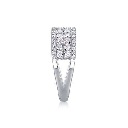 Moissanite Wedding Ring Set - S925 Silver Platinum-Plated Couple Rings