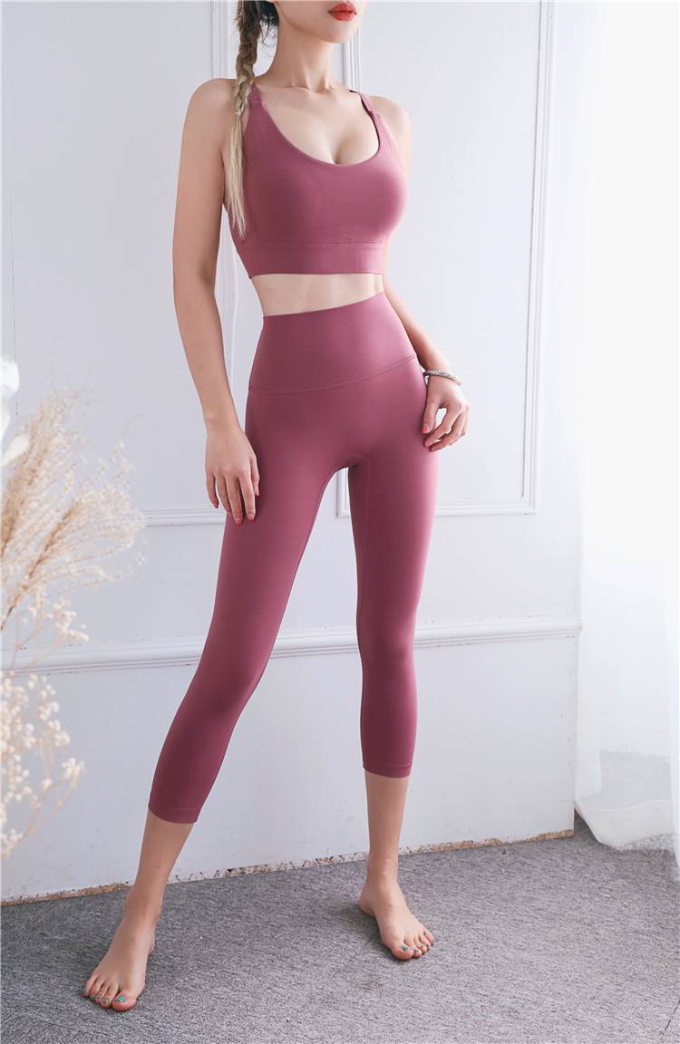 High-Waist Skinny Yoga Cropped Pants - Nylon Capri Leggings