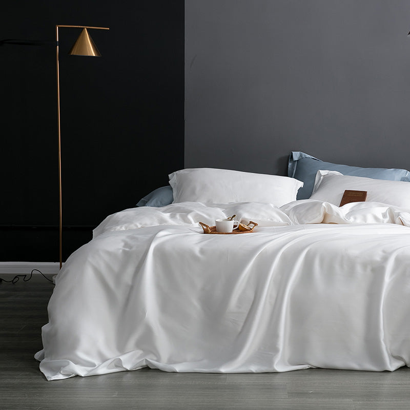 Tencel Duvet Cover Set - 80 Double-Sided Solid Color Bedding Collection