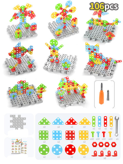 Creative Drill & Screw Building Blocks Set - Educational STEM Toy for Kids 3+