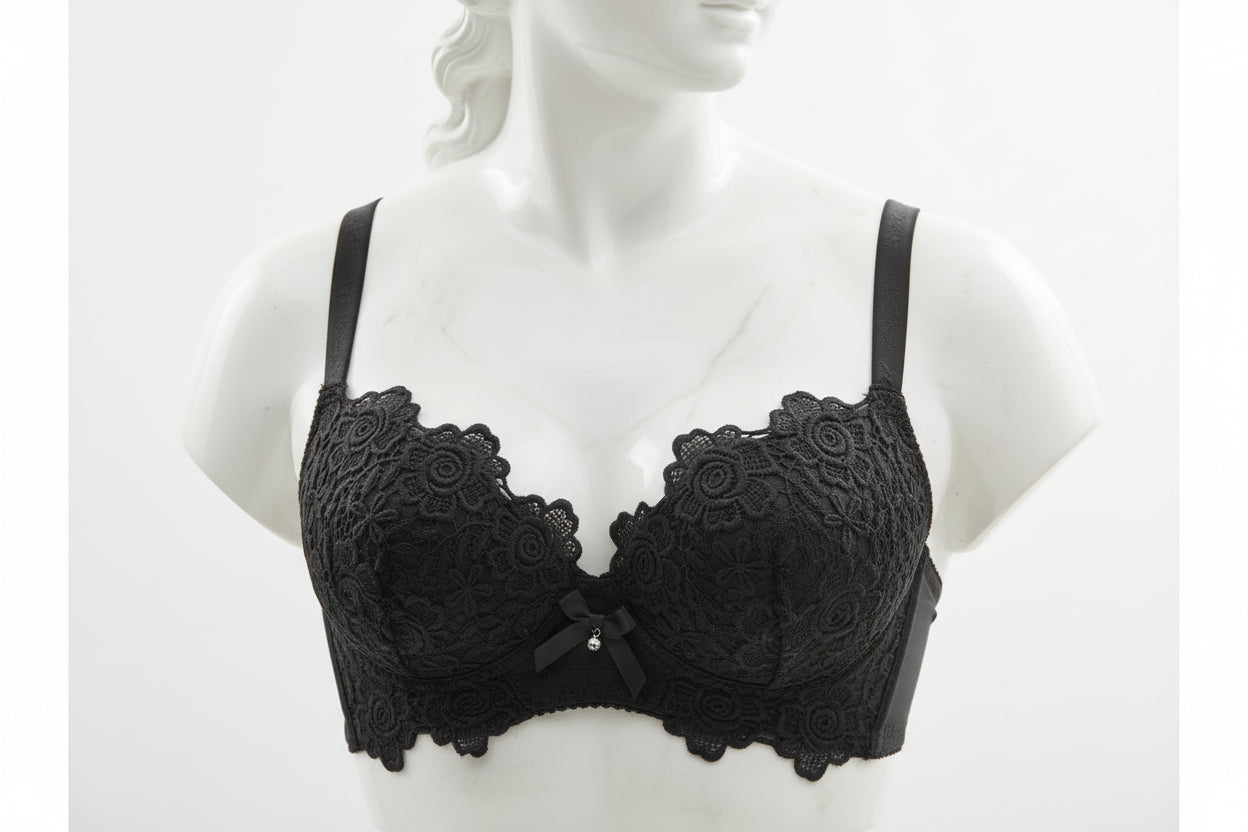 Deep V Plunge Bra - Gathered Design Underwire Support