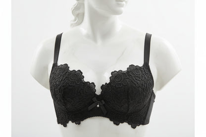 Deep V Plunge Bra - Gathered Design Underwire Support
