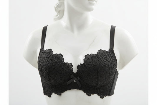 Deep V Plunge Bra - Gathered Design Underwire Support