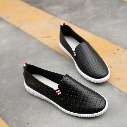 Women's Pigskin Leather Slip-On Flat Shoe | Hollow Cut-Out Detail | EU 36–40