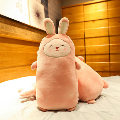 Cherry Blossom Rabbit Plush Pillow Doll – Soft Stuffed Toy