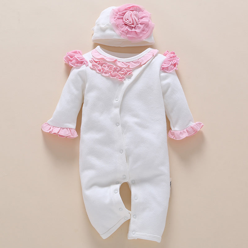 Cotton Baby Romper Jumpsuit - Newborn Bodysuit with Removable Cap