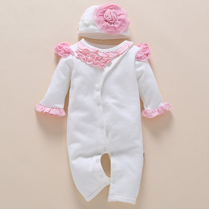 Cotton Baby Romper Jumpsuit - Newborn Bodysuit with Removable Cap