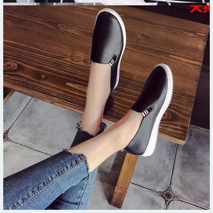 Women's Pigskin Leather Slip-On Flat Shoe | Hollow Cut-Out Detail | EU 36–40