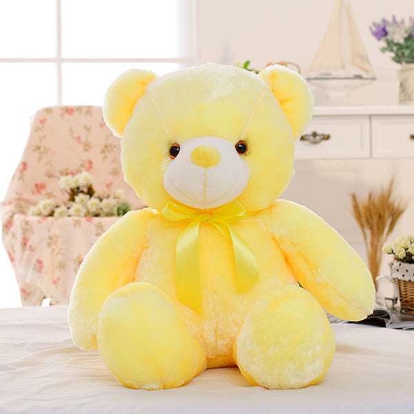LED Light-Up Teddy Bear - Color-Changing Plush Toy with 7 Glowing Colors