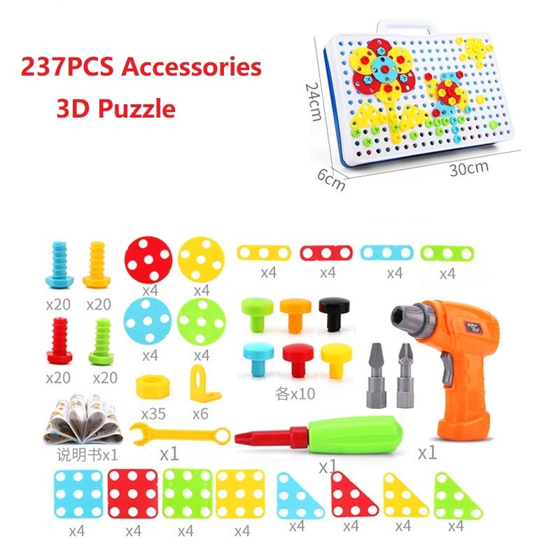Creative Drill & Screw Building Blocks Set - Educational STEM Toy for Kids 3+